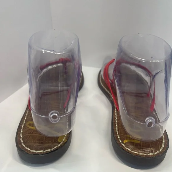 Sam Edelman Gerianne Leather Flip Flops Thongs Size 6 - Red LEATHER Classic Boho - Picture 8 of 11